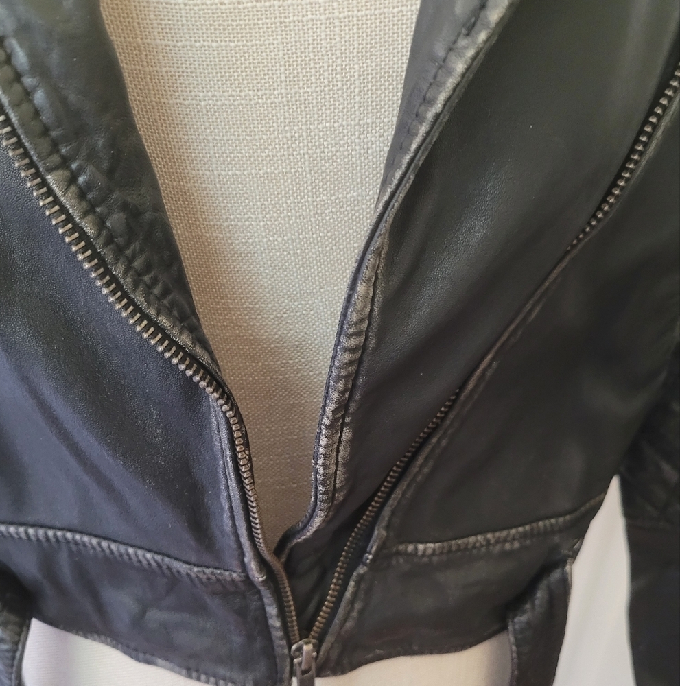 Nicole by Nicole Miller Black Leather Jacket - Picture 5 of 7